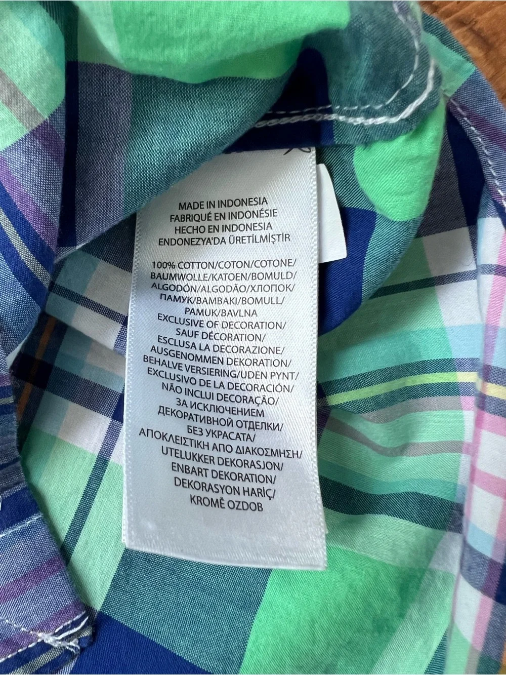 Ralph Lauren Button Down Shirt Boys Medium 10-12 Green Blue Plaid